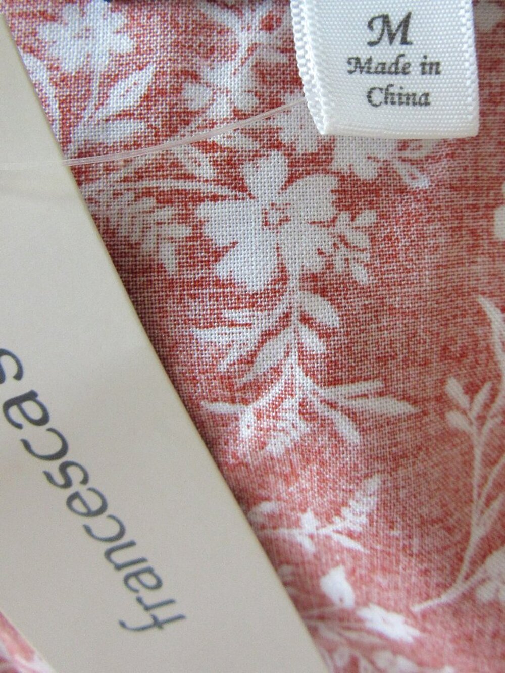 Blue Rain by Francesca's Rust Color & White M Floral Wrap Dress-NWT - Picture 3 of 5